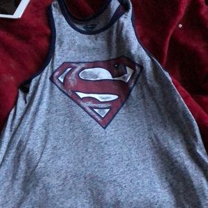 Grey Superman tank